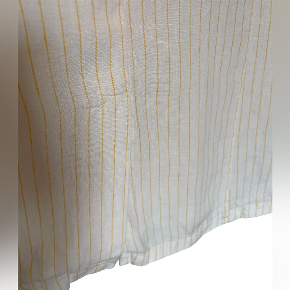 CYNTHIA ROWLEY White/Yellow Pin Stripe Linen Blazer Jacket NWT - Size Small - Picture 8 of 11